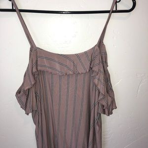 AEO Off-the-Shoulder Pink Striped Top OWO